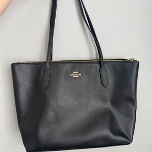 Coach Black Tote with Gold Accents